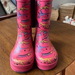 Cat & Jack Pink Dinosaur Rain Boots- Size 5